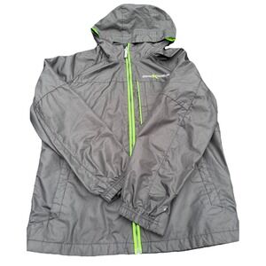 ZeroXposur Coat Women's Size L 14 16 Full Zip Black Green Windbreaker Jacket